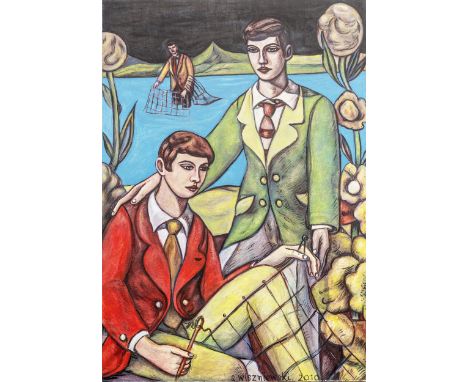 oil on canvas, signed and dated 2010, titled verso unframed overall size 101cm x 70cm  Note: Adrian Wiszniewski creates work 