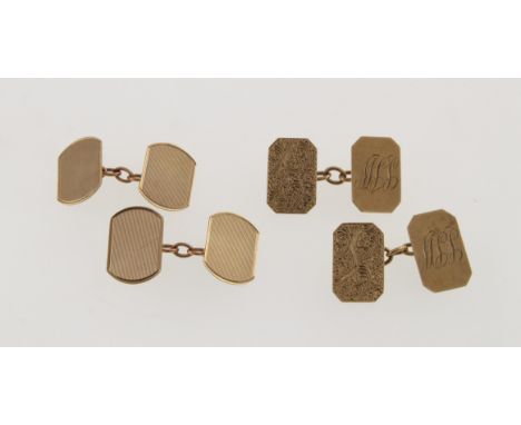two pairs of 9ct H/M cufflinks , approx 10.7gms