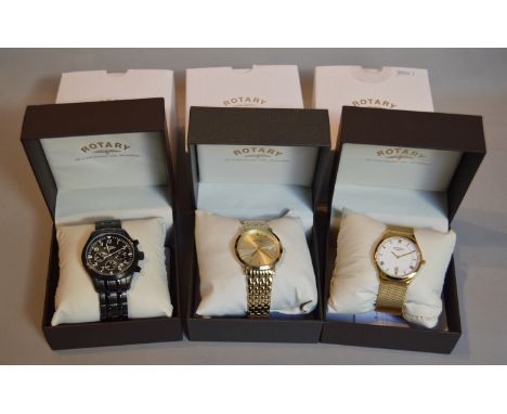 Ex-shop stock: 3 ROTARY watches - GB07681 RRP £249, GB102624 RRP £179, GB02613 RRP £159.