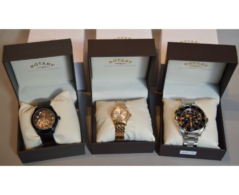 Ex-shop stock: 3 ROTARY watches - GS90513 RRP £445, LB02573 RRP £179, AGB00036 RRP £299.