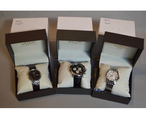 Ex-shop stock: 3 ROTARY watches - GS21226 Sterling Silver RRP £289, GS02837 RRP £199, GB10792 RRP £99.