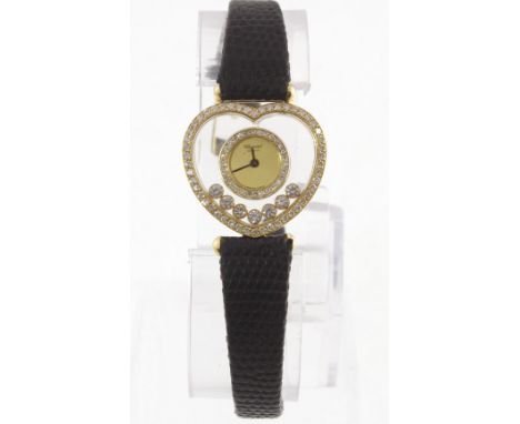 An 18ct ladies CHOPARD 'Happy Diamonds' quartz wristwatch numbered 206942/5191, working, no box or papers