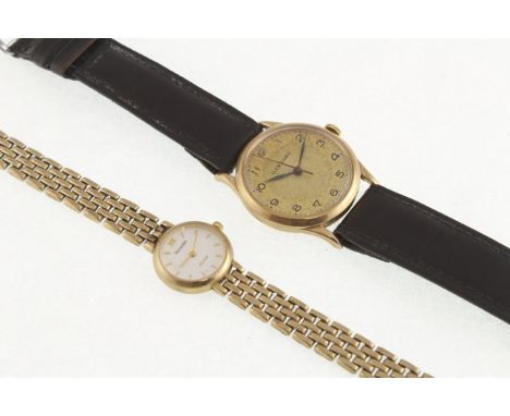 A 9ct H/M ladies ACCURIST quartz wristwatch, not working, approx gross weight 21gms, together with a 9ct H/M gents GARRARD ma