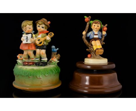 Hummel Rotating Musical Box ' Apple Tree Boy ' Herbst. Height 6.5 Inches - 16.25 cm. Excellent Condition + A Hummel Style Rot