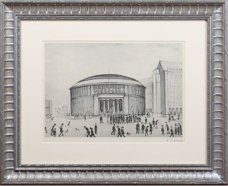 Laurence Stephen Lowry [L.S. Lowry] - The Manchester Reference Library, offset lithograph, signed in pencil and with Fine Art