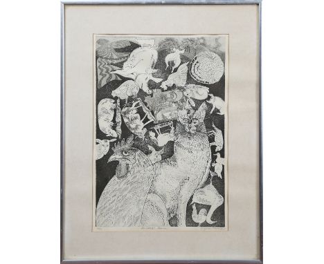 Glynn Thomas - 'Animal Farm', 20th century etching with aquatint, signed, titled and editioned 16/50 in pencil, 38.5cm x 25.5