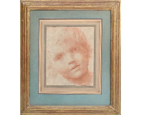 Italian School - Portrait of a Boy, late 17th/early 18th century sanguine on laid paper, 18.5cm x 14.5cm, within a gilt frame