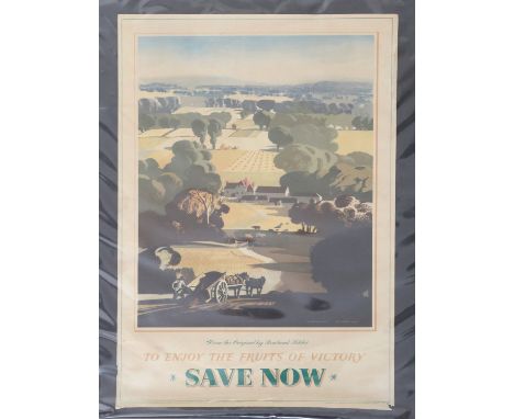 Rowland Hilder - 'To Enjoy the Fruits of Victory, Save Now' (Second World War National Savings Poster), lithograph in colours