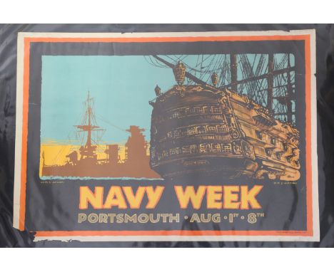 Pool's Advertising Service (publisher) - 'Navy Week Portsmouth' (Advertising Poster), lithograph in colours, circa 1920/30s, 