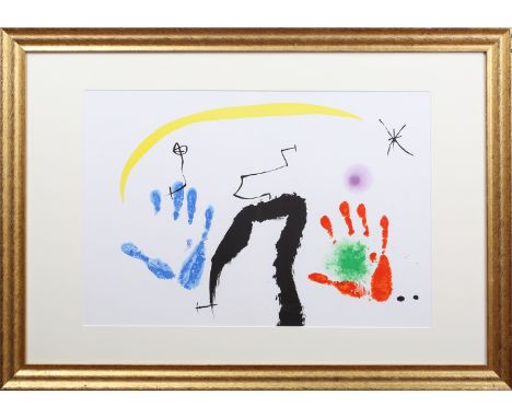 Joan Miro - Les Mains, lithograph in colours, published for 'Derriere le Miroir' (Nos. 193 &amp; 194) and printed by Mourlot 