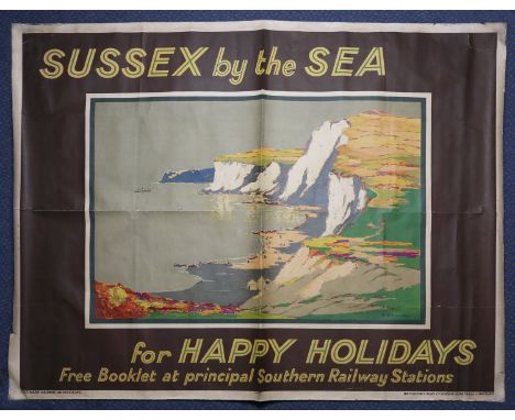 Augustus William Enness - 'Sussex by the Sea, for Happy Holidays', lithograph in colours, published by Southern Railway and p