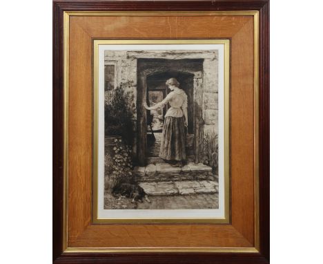 Herbert Dicksee - 'Lucky Dog', etching on wove paper, signed in pencil, published by Frost &amp; Reed circa 1908, 49cm x 35cm