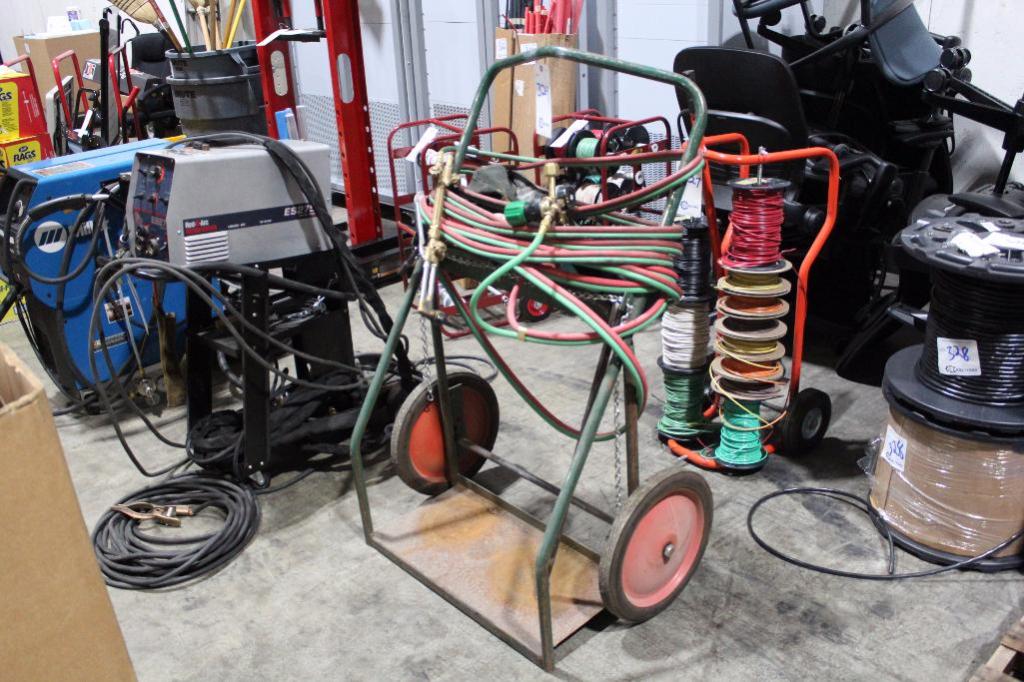 Cutting torch cart w/ torch and gauges