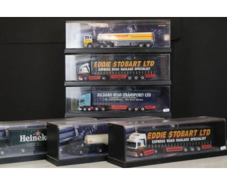 Seven Cased Corgi Modern Trucks 'A New Era of Road Transport' diecast models to include 75102 ERF Tanker - Shell UK Ltd, 7540