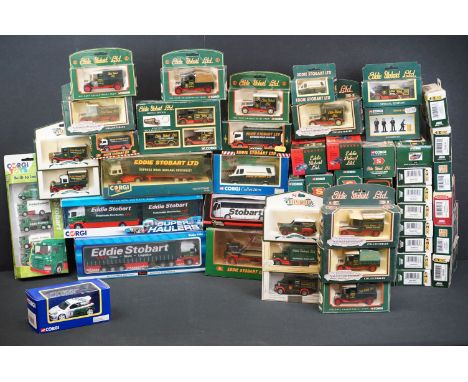 55 Boxed Eddie Stobart diecast models, mainly Corgi examples, also featuring Lledo, Vanguards and Saico, to include 2 x Vangu
