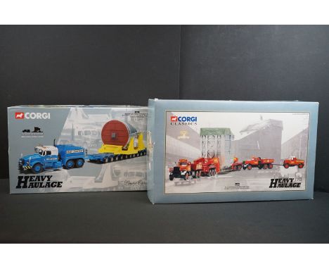 Two Boxed Corgi Heavy Haulage ltd edn diecast 1:50 model sets to include 18001 Econofreight Heavy Transport Ltd (Scammell Con