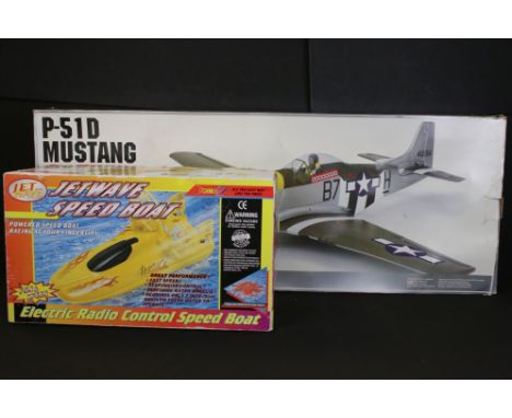 Boxed Parkzone P-51D Mustang Fully Aerobatic Warbird Replica Charge-and-Fly R/C Park Flyer, together with a boxed Zelox Jet W