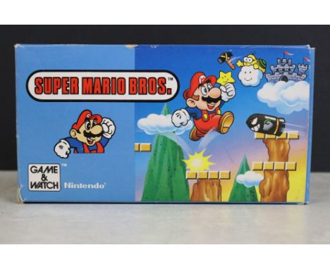 Retro gaming - Boxed Nintendo Game &amp; Watch Super Mario Bros handheld console, gd box 