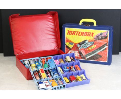 Matchbox 1970's carry case, together with a Tara toy M 20 carry case, each containing 48 Matchbox mid 20th C onwards play wor