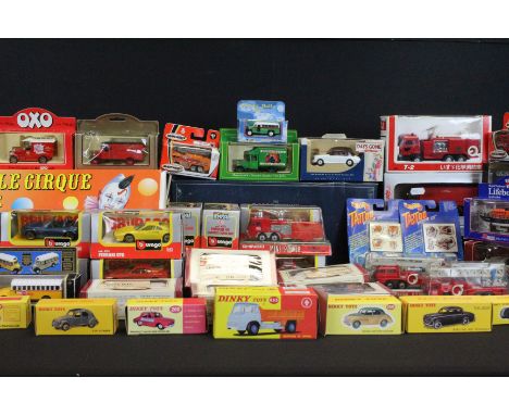 50 Boxed diecast models to include 7 x Dinky Atlas Editions (268 Dauphine Minicab, 159 Morris Oxford Saloon, 521 Berline 403 