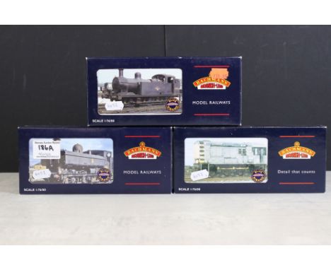 Three boxed Bachmann Blue Riband OO gauge locomotives to include 32101 08 Diesel Shunter D3729 BR green, 32211 5700 Pannier T