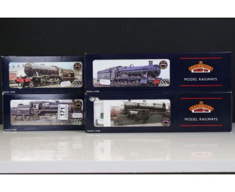 Four boxed Bachmann Blue Riband OO gauge locomotives to include 32950 Standard Class 4MT 2-6-0 76053 BR Black Brib tender e/e