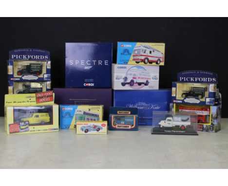 15 Boxed diecast models to include Corgi, Matchbox, Schuco featuring Corgi 1/36 James Bond 007 Spectre CC08099 Aston Martin D