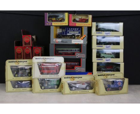 26 Boxed diecast models to include 6 x Corgi Original Omnibus, 13 x Matchbox models of Yesteryear (various series), 5 x Vehic