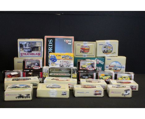 24 Boxed Corgi diecast models to include 11 x Classic Commercials from Corgi (97003, 98162, 97765, 97050, 97196, etc), 7 x Mi