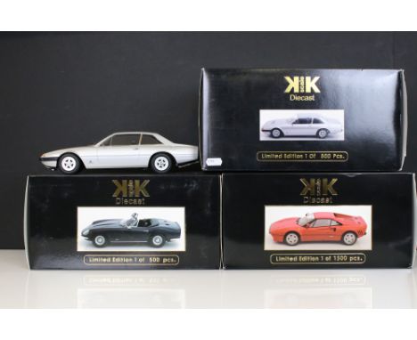 Three boxed ltd edn KK Scale 1/18 diecast models to include KKDC180414, KKDC180163 &amp; KKDC180236, ex 