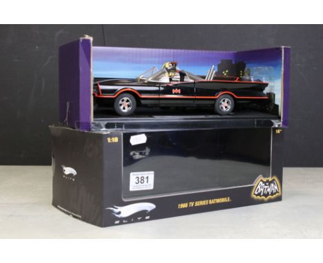 Boxed ltd edn Mattel Hot Wheels Elite 1/18 Batman 1966 TV Series Batmobile diecast model, diecast previously displayed but go