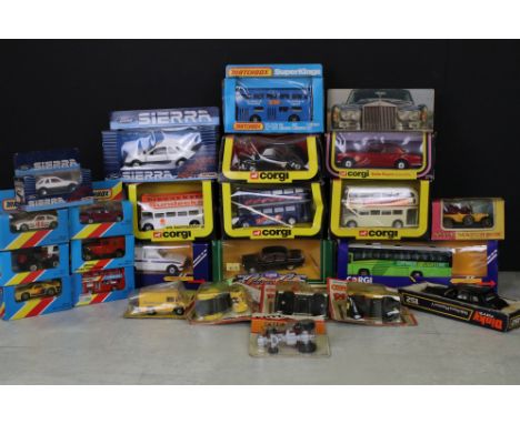 24 Boxed / carded diecast models, circa 1970s/80s, to include Corgi, Matchbox, ERTL and Efsi examples, featuring Corgi 279 Ro