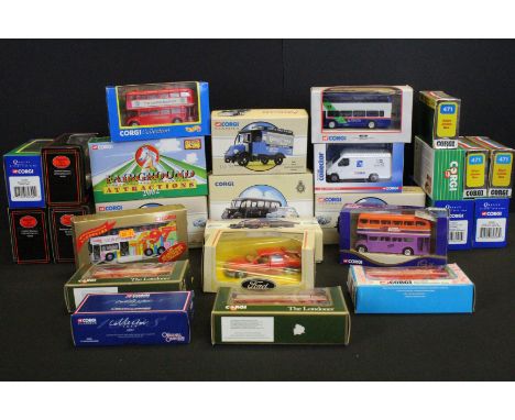 26 Boxed diecast models, mainly buses &amp; commercials to include 23 x Corgi &amp; 3 x EFE Exclusive First Editions featurin