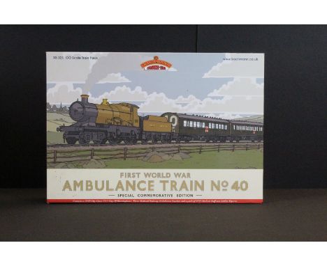 Boxed Bachmann OO gauge 30-325 First World War Ambulance Train No 40 Special Commemorative Edition train pack, complete with 