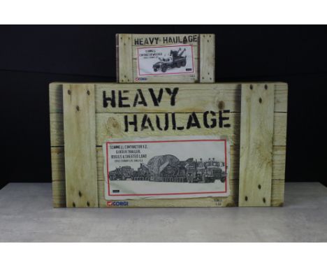 Two Boxed Corgi Heavy Haulage Eddie Stobart ltd edn 1:50 diecast models / sets to include CC12305 Scammell Contractor x 2, Gi