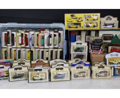 Around 150 boxed diecast Lledo models, to include Days Gone Vanguards, Whisky Trail, Classic Cars, Darling Buds Of May and Da
