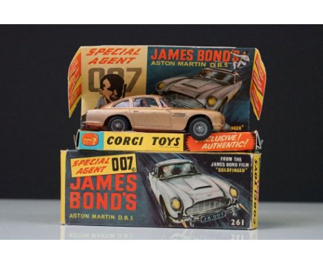 Boxed Corgi 261 James Bond Aston Martin DB5 diecast model with 2 x ejector figures, secret instructions &amp; bag, diecast vg