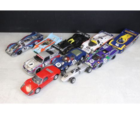 Ten AUTOart &amp; Minichamps 1/18 scale diecast racing car models, to include 6 x AUTOart (0192 Porsche 908/03, RS Spyder, Po