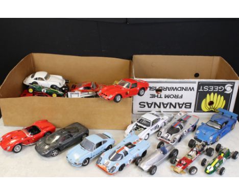 29 diecast racing car models, 1/18 scale or similar, to include Burago, Maisto, Universal Hobbies, Carousel and Spark example