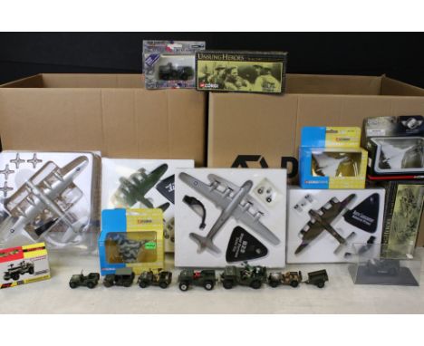 35 Boxed diecast models, mainly military-related, to include Corgi, NewRay, Dinky, Welly, Atlas Editions, etc, featuring 2 x 