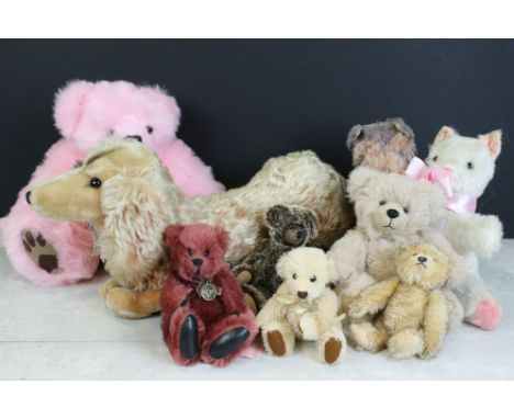 Five 20th century handmade jointed teddy bears to include 'Buster' bear by Margi Annandale, Brotherwood Bears mohair teddy be