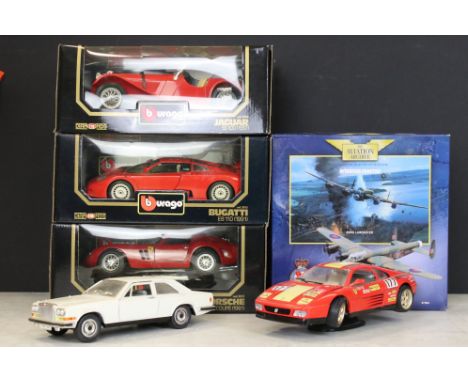 Three Boxed Burago Diamonds 1/18 diecast models to include 3006 Jaguar SS100 (1937) - split box window, 3021 Porsche 356B Cou
