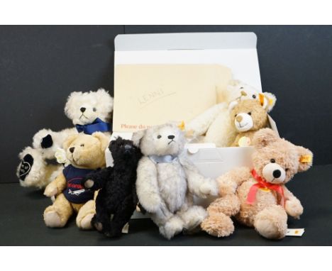 Steiff - Five Steiff teddy bears with tags to include 100th Anniversary Othello, no. 660498 (with COA), Millennium bear, no. 