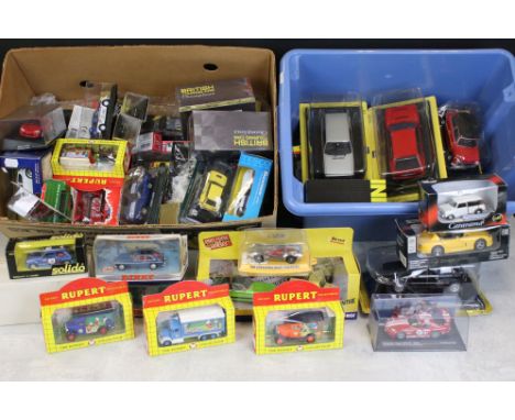 Around 55 Boxed diecast models to include Corgi, Matchbox, Burago, Fabri Editori, Lledo, Atlas Editions, Saico, NewRay, Solid