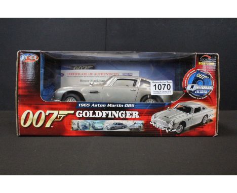 Autograph - Boxed Joyride James Bond 007 Goldfinger 1965 Aston Martin DB5 diecast model signed by Honor Blackman with coa fro