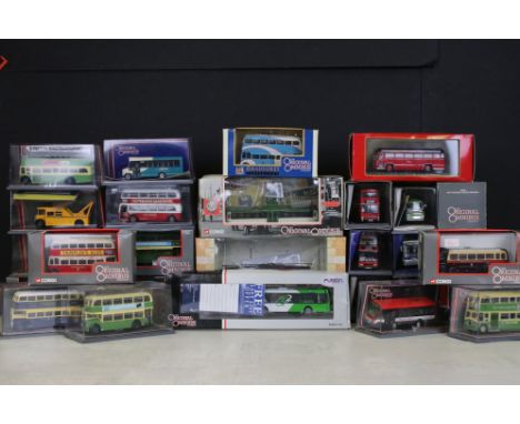 28 Boxed / cased Corgi Original Omnibus diecast model buses to include 42402, 97860, BUT 961T, 40105, OM45501, etc. Diecast e