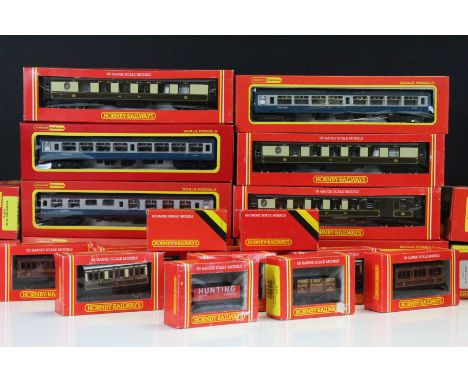 Ex Shop Stock - 27 Boxed Hornby OO gauge items of rolling stock to inclde 2 x R724 BR Intercity 2nd Coach, R223 Pullman First