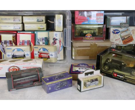 32 Boxed diecast models, mostly Corgi buses &amp; trams, to include 7 x Corgi Classics ' Public Transport from Corgi ' ltd ed