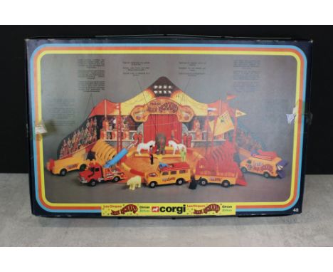 Boxed Corgi 48 Circus Jean Richard diecast model &amp; figure set, complete and ex with box showing discolouring 