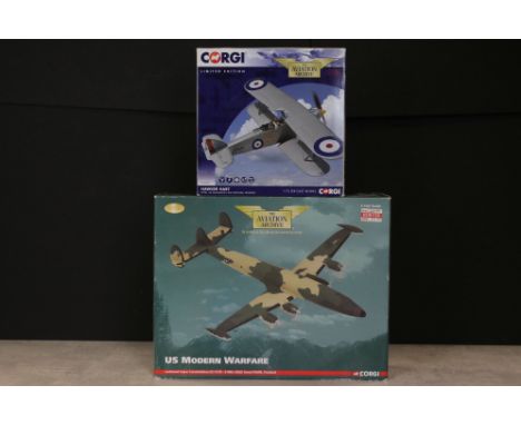 Two boxed Corgi Aviation Archive ltd edn diecast models to include 1/72 AA39604 Hawker Hart J9941 &amp; 1/114 AA35103 US Mode